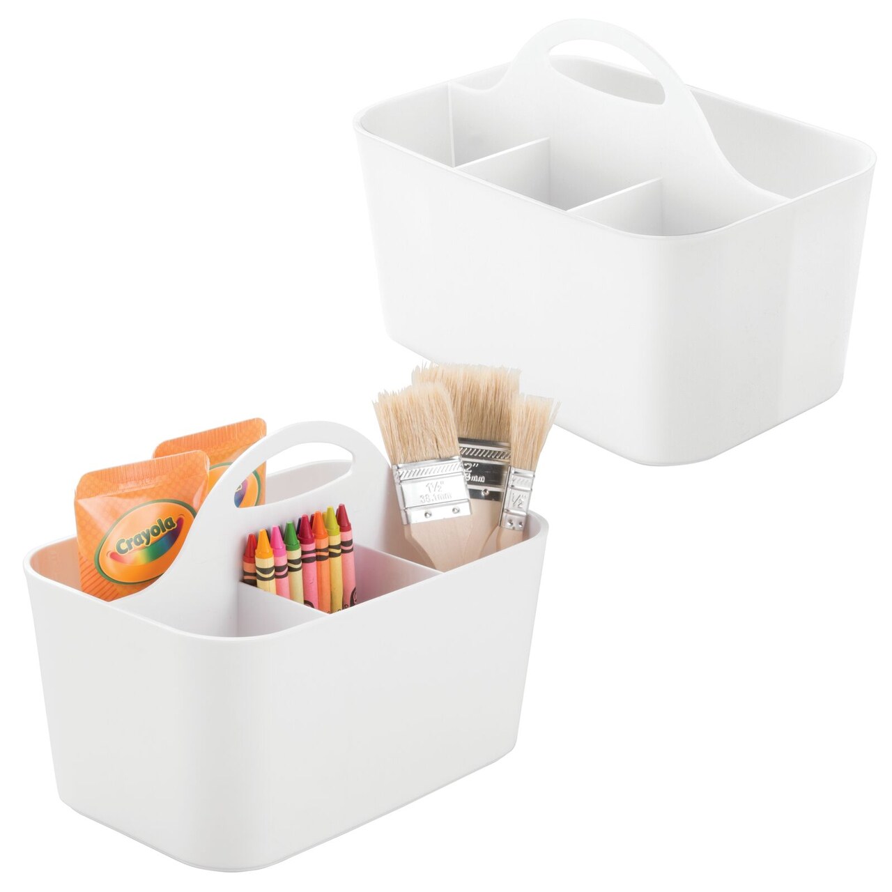 mDesign Plastic Storage Caddy Tote for Sewing &#x26; Craft Supplies, Small